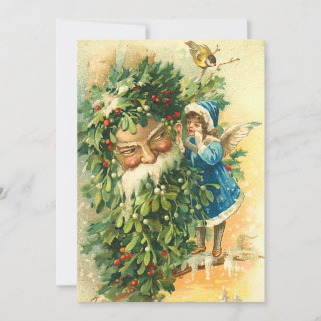 Cartão De Festividades German Santa Fairy Christmas Card (Frente)