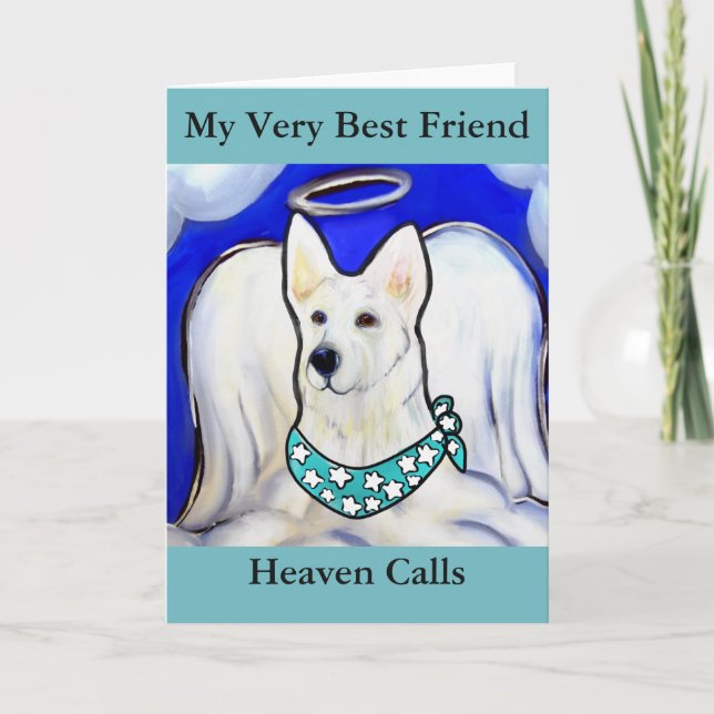 Cartão De Festividades German shepherd branco (Frente)