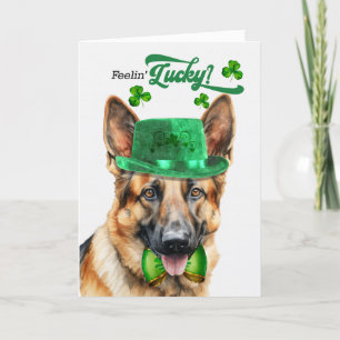 Cartão De Festividades German shepherd Cão Sentindo-se de Dia de São Patr