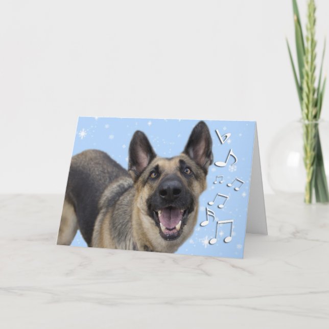 Cartão De Festividades German Shepherd Christmas Card (Frente)