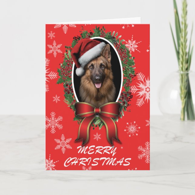 Cartão De Festividades German shepherd christmas card (Frente)
