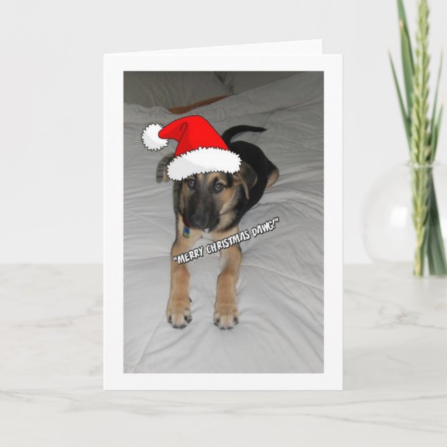 Cartão De Festividades German shepherd de Natal (Frente)