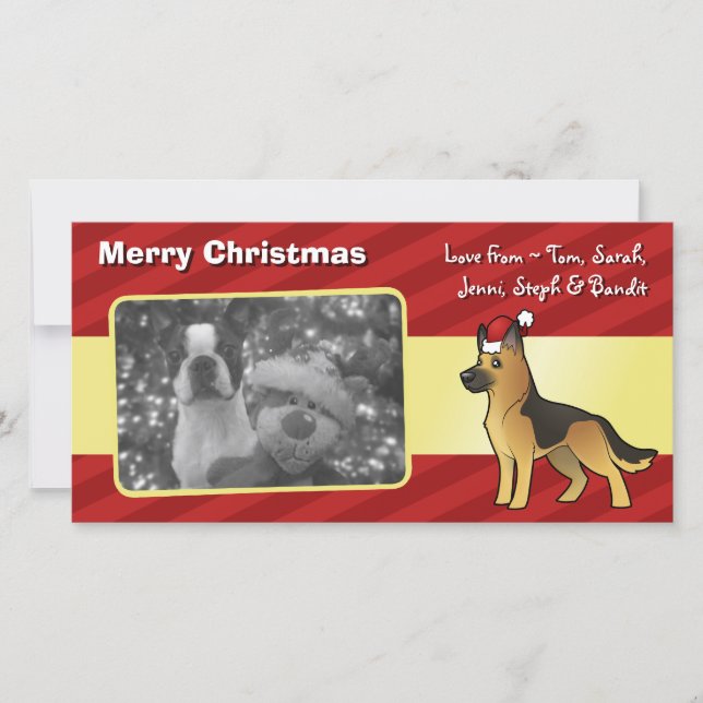 Cartão De Festividades German shepherd de Natal (Frente)