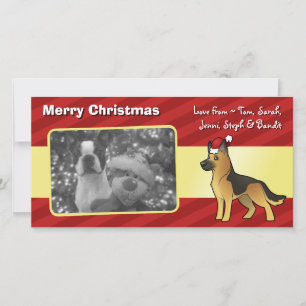 Cartão De Festividades German shepherd de Natal