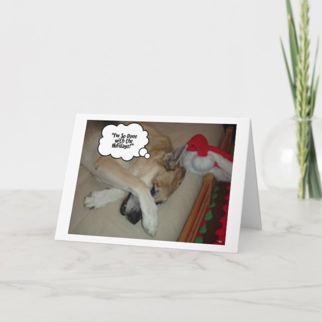 Cartão De Festividades German shepherd de Natal (Frente)