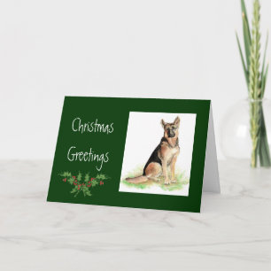 Cartão De Festividades German shepherd De Natal Personalizado, Cão, Anima