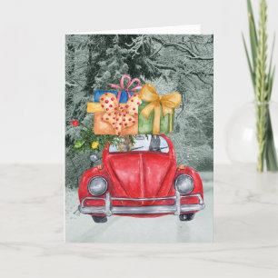 Cartão De Festividades German Shepherd Dogs Christmas Driving it Home, ZK