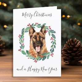 Cartão De Festividades German shepherd Feliz Cão de Trendy de Natal