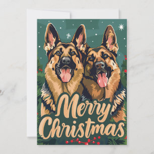 Cartão De Festividades German shepherd Feliz Natal