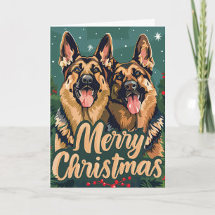 Cartão De Festividades German shepherd Feliz Natal Personalizado