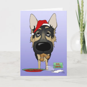 Cartão De Festividades german shepherd Natal