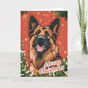 Cartão De Festividades German shepherd Natal