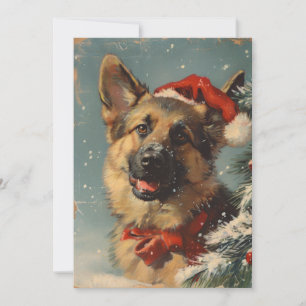 Cartão De Festividades German shepherd Natal