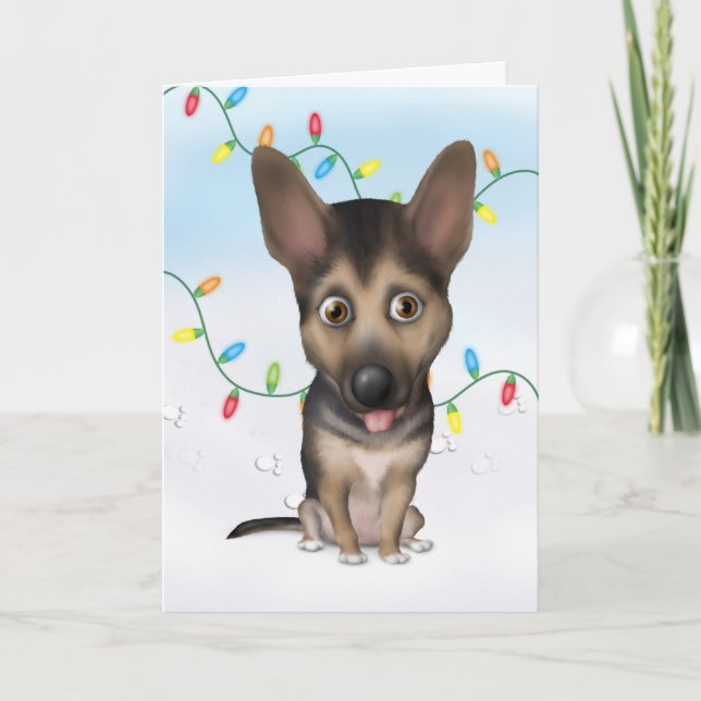 Cartão De Festividades German shepherd Natal (Frente)