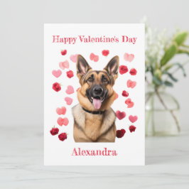 Cartão De Festividades German shepherd Personalizado com Namorados de Cor