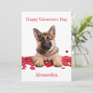 Cartão De Festividades German shepherd Personalizado Puppy no Namorados d