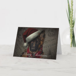 Cartão De Festividades German shepherd puppy Christmas card.