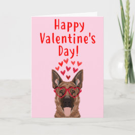 Cartão De Festividades German Shepherd Valentine's Day Card