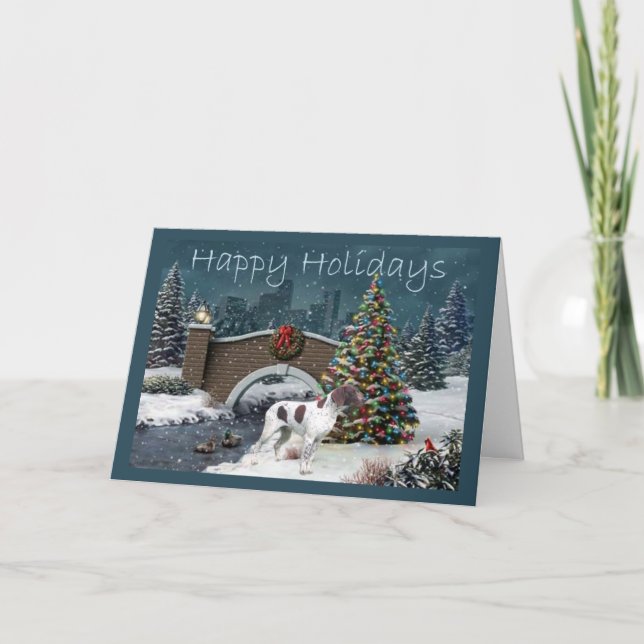 Cartão De Festividades German Shorthaired Pointer Christmas Card Eve1 (Frente)