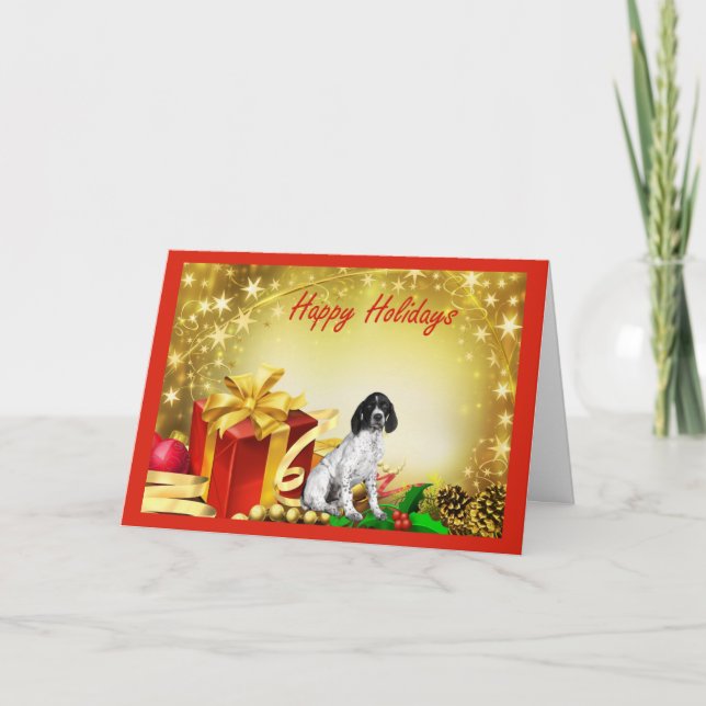 Cartão De Festividades German Shorthaired Pointer Christmas Card Gifts (Frente)