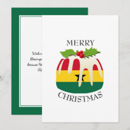 Cartão De Festividades GHANA FLAG | Pudim de Natal | Festivo