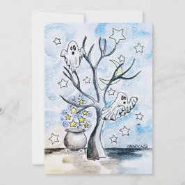 Cartão De Festividades Ghost Halloween Print