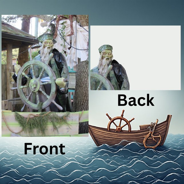 Cartão De Festividades Ghost Pirate 5 x 7 Halloween Card (Criador carregado)