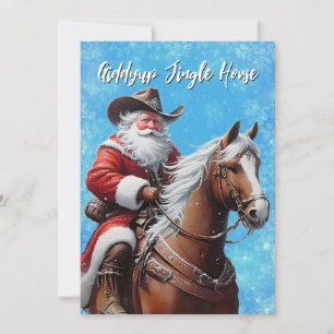 Cartão De Festividades Giddyup Jingle Horse Papai Noel Natal