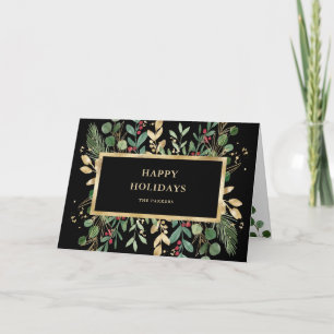 Cartão De Festividades Gilded Greenery Black Natal