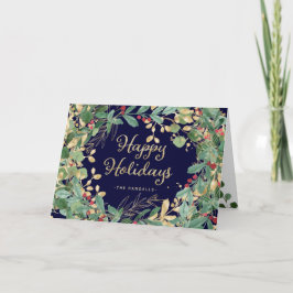 Cartão De Festividades Gilded Greenery | Feriados felizes