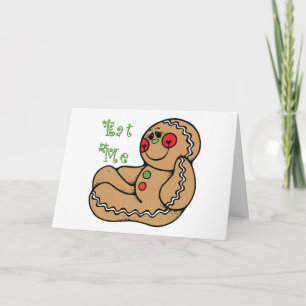 Cartão De Festividades Ginger Bread Man Me Come Engraçado Natal