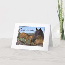 Cartão De Festividades Ginger Cat e Bay Horse Namorados Card