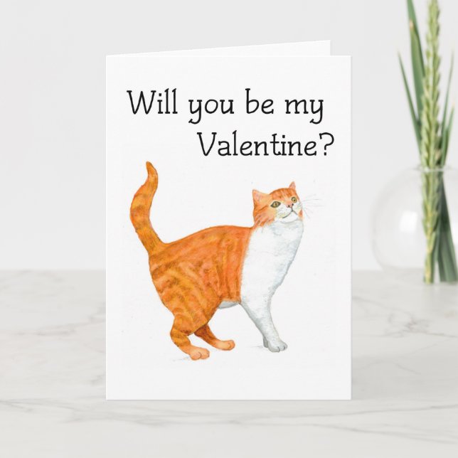 Cartão De Festividades Ginger Cat Valentine's Card (Frente)