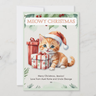 Cartão De Festividades Ginger Ginger Kitten - Natal Personalizado