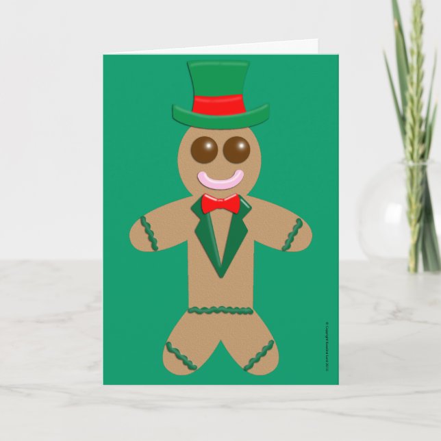 Cartão De Festividades Gingerbird Man (Frente)