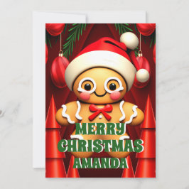 Cartão De Festividades Gingerbird Man Merry Christmas Kids Photo