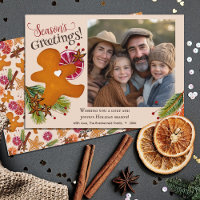 Gingerbird Man Seasons Saudações Foto Natal