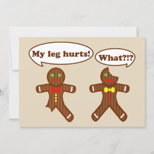 Cartão De Festividades Gingerbird Natal Humor Castanho