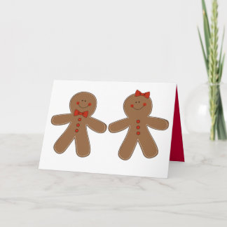 Cartão De Festividades Gingerbread Boy and Girl