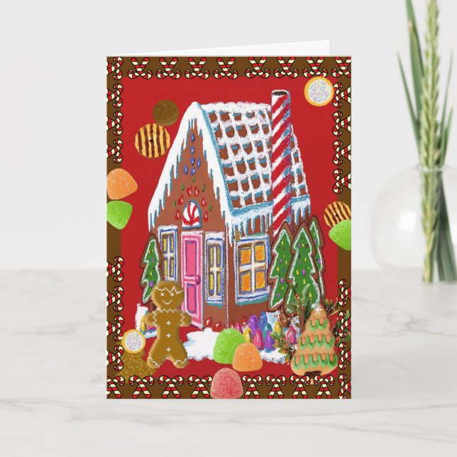 Cartão De Festividades Gingerbread Christmas Card (Frente)