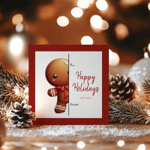 Cartão De Festividades Gingerbread de Natal Personalizado para Crianças n