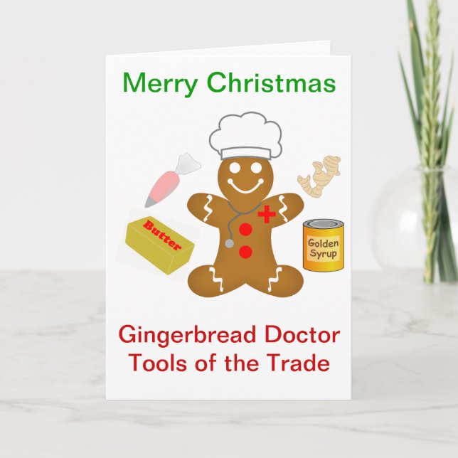 Cartão De Festividades Gingerbread Doctor Tools of the Trade (Frente)