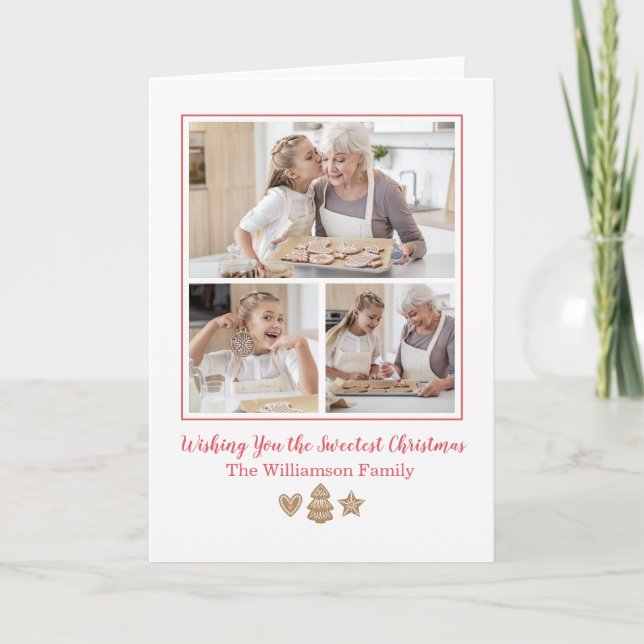 Cartão De Festividades Gingerbread Holiday Photo Card (Frente)