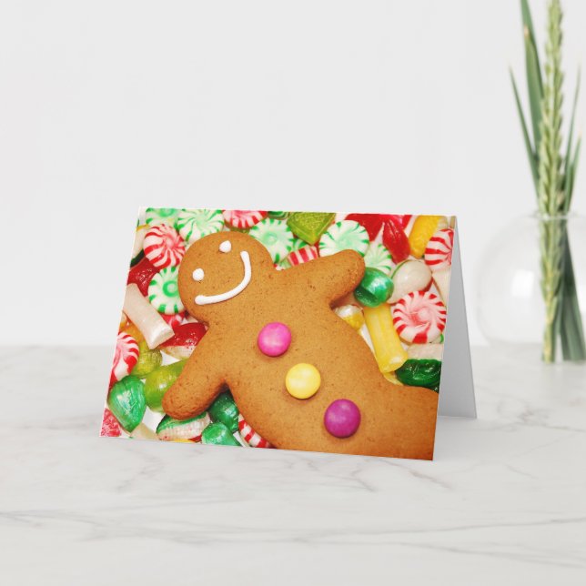 Cartão De Festividades Gingerbread man christmas card (Frente)