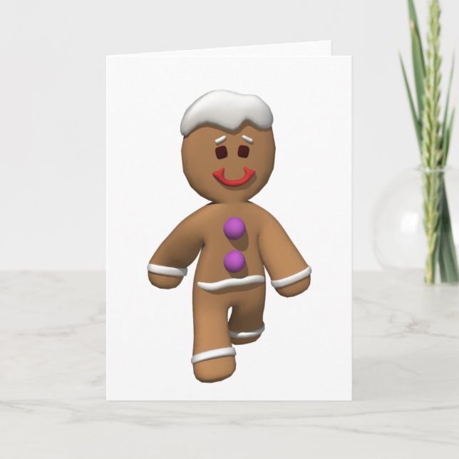 Cartão De Festividades Gingerbread Man Christmas Card (Frente)