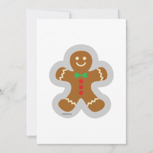 Cartão De Festividades Gingerbread Man Fazer O Anjo Na Neve