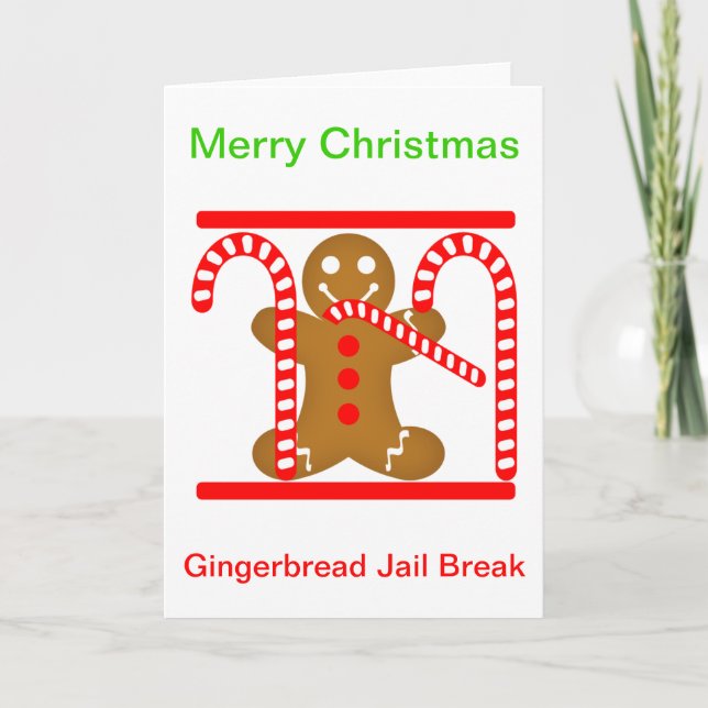 Cartão De Festividades Gingerbread Man Jail Break (Frente)