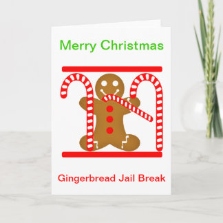 Cartão De Festividades Gingerbread Man Jail Break