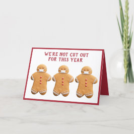 Cartão De Festividades Gingerbread Man with a Mask | Folded Holiday Card