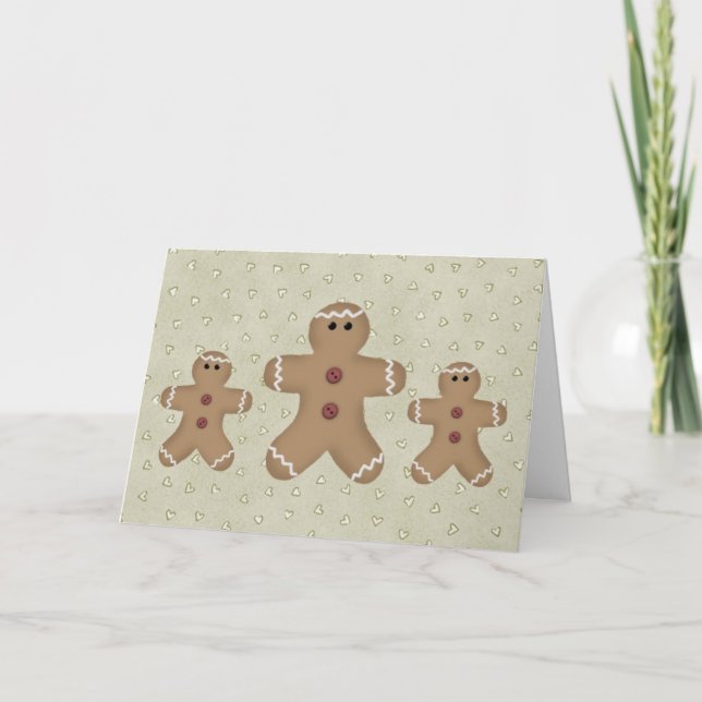 Cartão De Festividades Gingerbread Men Christmas Card (Frente)